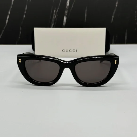 NEW GG1521S 001 GUCCI BLACK GREY CAT EYE WOMEN GUCCI SUNGLASSES - Picture 3 of 13